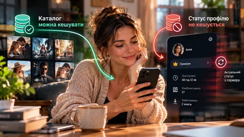 Чому каталог Booka Radio можна кешувати, а статус профілю — ні